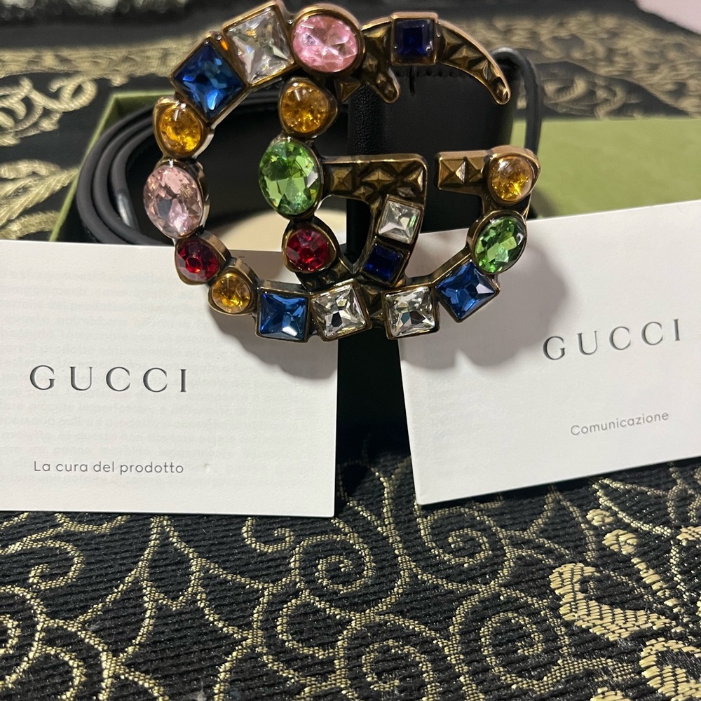 Gucci GG belt with multi colored crystals.
Will trade for Pokemon ETB’s.